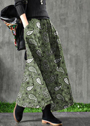 Women Velour Black flower Skirt Maxi Length