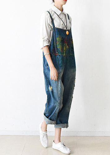 2021 Herbst übergroße Denim-Overalls lässige blaue Jeans-Denim-Outfits süß