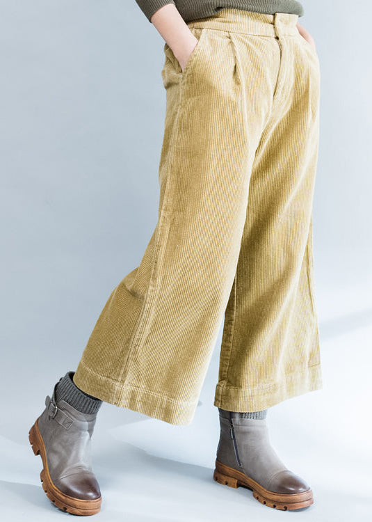 2024 khaki thick corduroy trousers loose casual wide leg pants