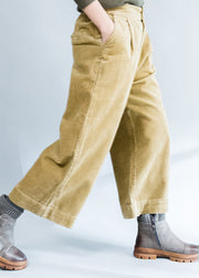 2024 khaki thick corduroy trousers loose casual wide leg pants