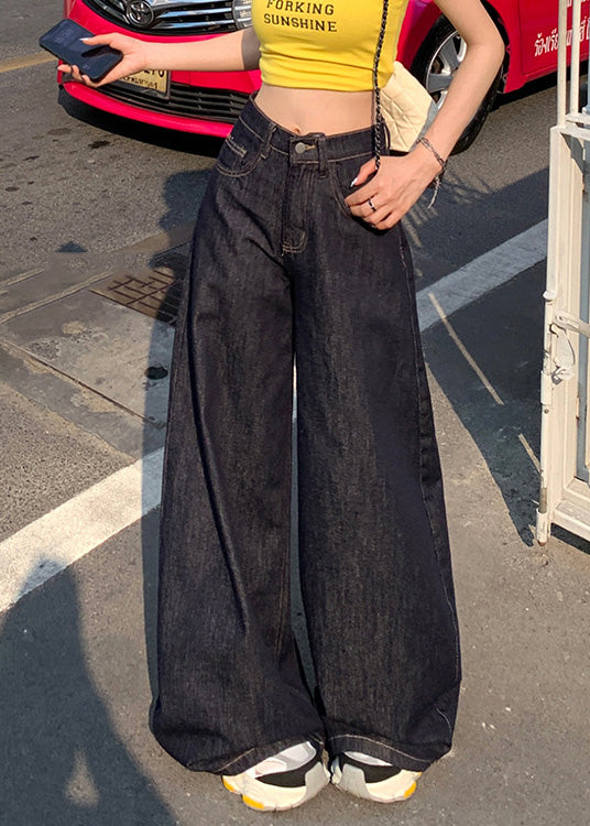 2024 New High Waist Denim Wide Leg Pants Summer