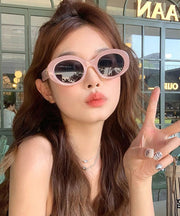 2024 New Pink Beach Dopamine Oval Sunglasses