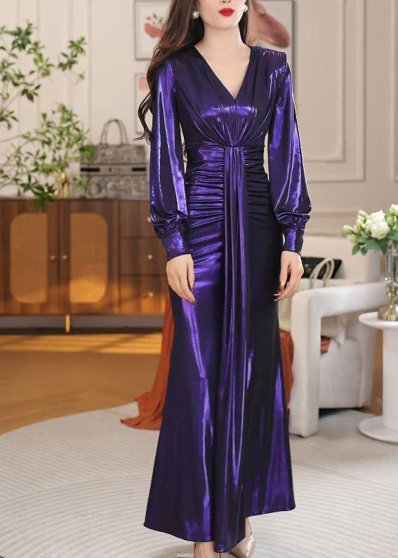 2024 New Sexy V-neck Slim Fit Wrap Hip Dress Long Sleeves