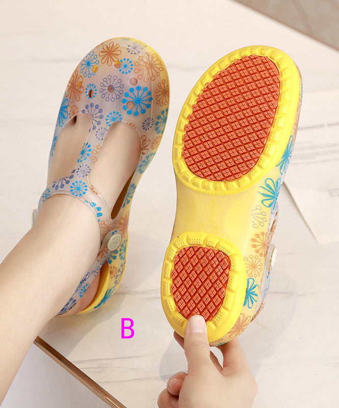 2024 New Summer Print Hollow Out Beach Walking Sandals