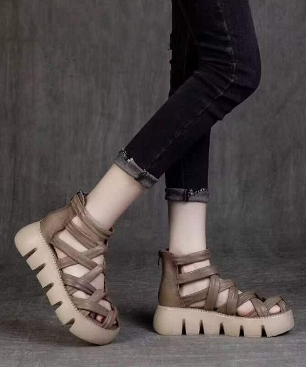 2024 Summer New Black Hollow Out Roman Sandals