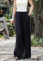 2024 Summer New Elastic Waist Linen Loose Wide Leg Pants