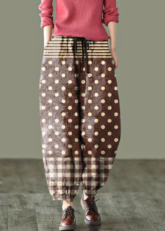 Beautiful Sunset Print Fall Linen Harem Pants-Limited Stock