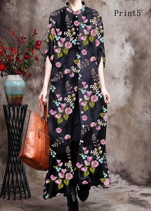 Comfy Italian Black Print Long Silk Dress Cardigan - Limited Stock