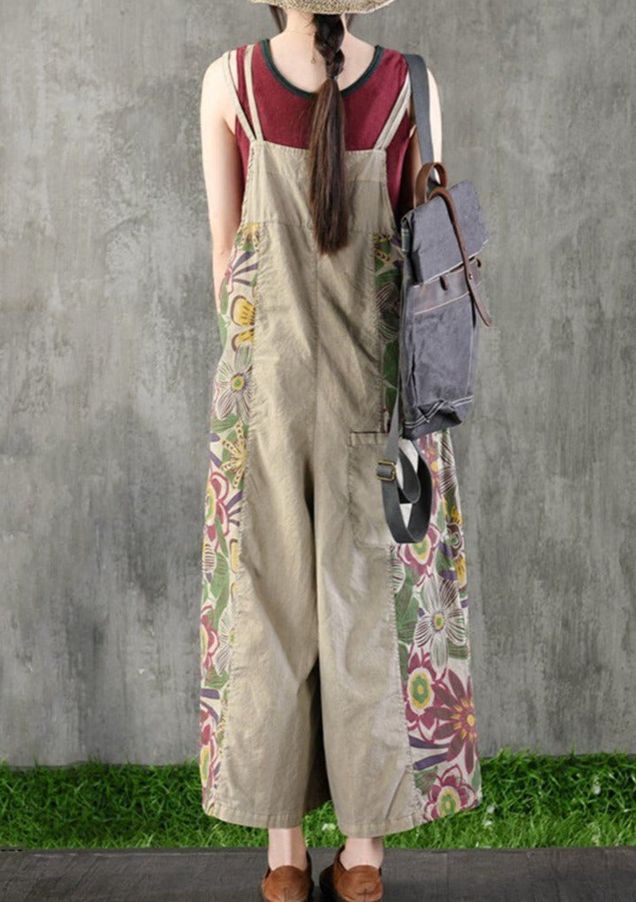 Loose Fashion Printed Cotton Jumpsuit