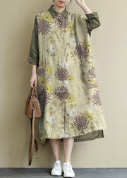 black bamboo Linen Shirt Dress Casual Oversize Spring Maxi Dresses