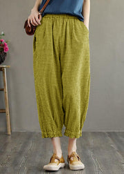 Bohemian Plaid Pockets Summer Linen Pants