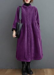 French rose red  corduroy coats Inspiration thick Cinched women coats ( Limited Stock)