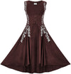 Tauriel Maxi Overdress Limited Edition Rich Rosewood Silver Embroidery