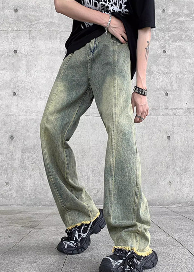 American Fringe Fringed Slightly Flared Men Denim Pants