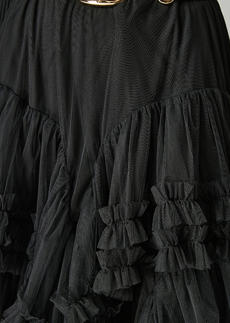 Art Black Ruffled Exra Large Hem Tulle Skirts Spring