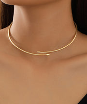 Art Gold Copper Alloy Geometry Choker