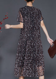 Art Leopard Print Exra Large Hem Chiffon Dress Summer