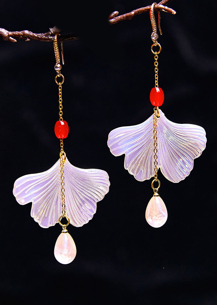 Art Shell Water Droplet Acrylic Drop Earrings