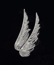 Art Silk Alloy Zircon Feather Brooches