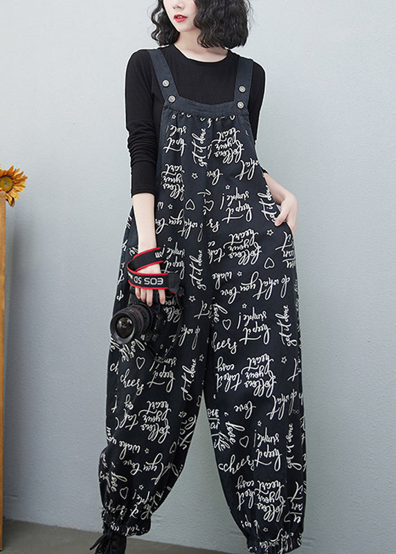 Art Slash Neck Graphic Print Harem Jumpsuit Fall