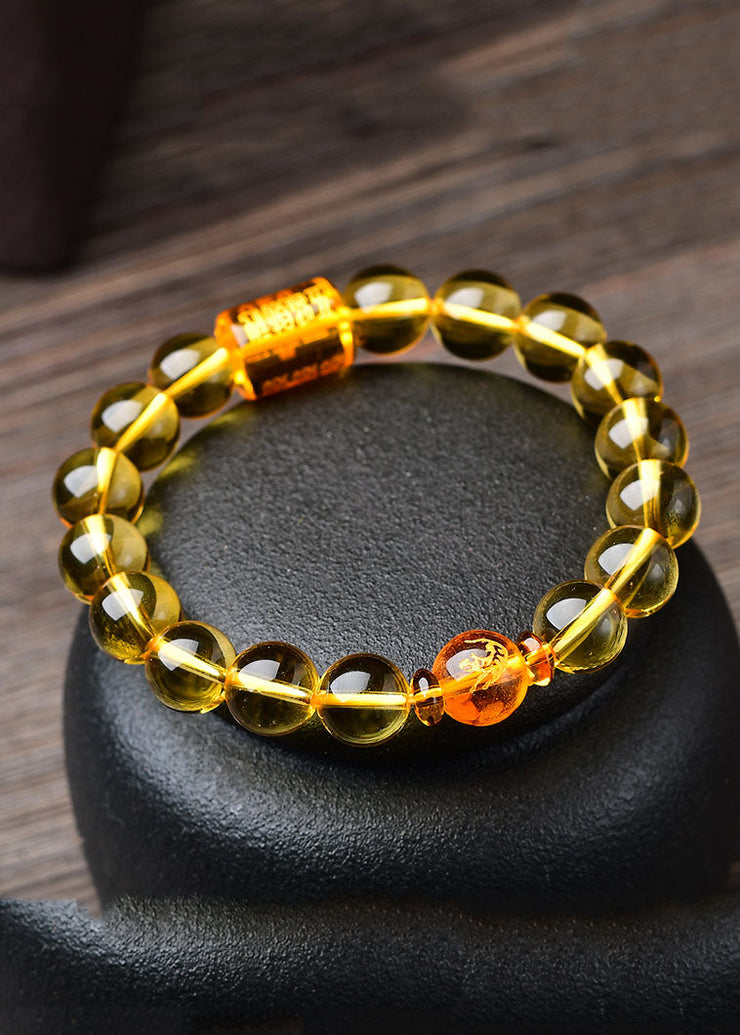 Art Yellow Crystal Buddha Beads Bracelet