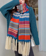 Autumn And Winter Warm Bohemian Tasseled Long Knitted Scarf