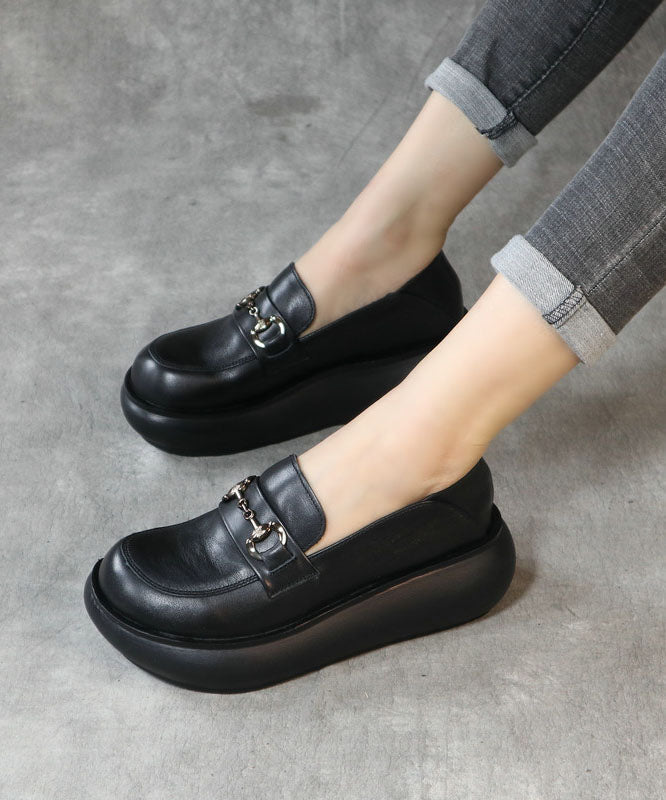 Beautiful Black Loafers For Women Platform Loafers