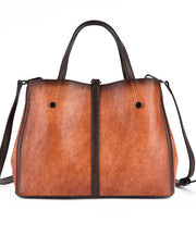 Beautiful Brown Jacquard Calf Leather Tote Handbag For Women