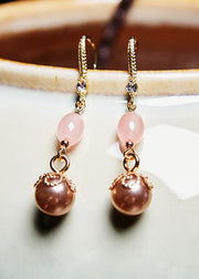 Beautiful Champagne Pearl Drop Earrings