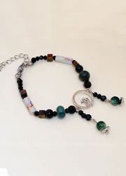 Beautiful Colorblock Allouy Gem Stone Charm Bracelet