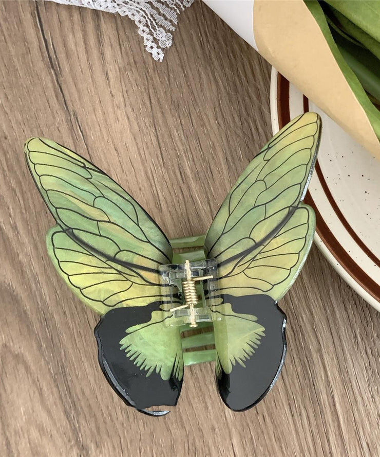 Beautiful Light Green Alloy Butterfly Hairpin