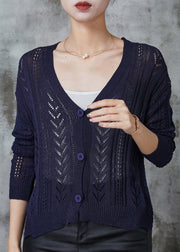 Beautiful Navy Button Down Knit Cardigan Spring