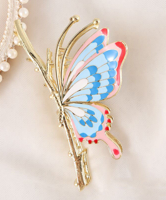 Beautiful Pink Alloy Butterfly Hairpin