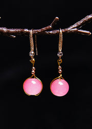 Beautiful Pink Crystal Drop Earrings