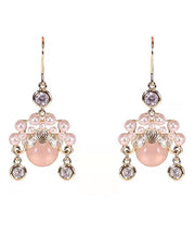 Beautiful Pink Pearl Opal Drop Earrings