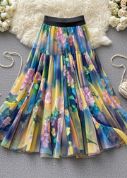 Beautiful Print Tulle Skirts Exra Large Hem Summer