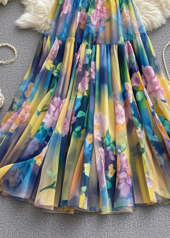 Beautiful Print Tulle Skirts Exra Large Hem Summer