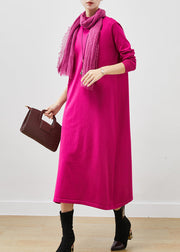 Beautiful Rose Stand Collar Silm Fit Long Knit Dress Spring