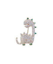 Beautiful Silk Alloy Zircon Dinosaur Brooches