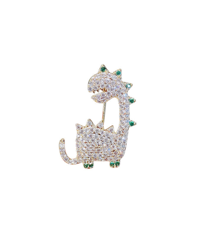 Beautiful Silk Alloy Zircon Dinosaur Brooches