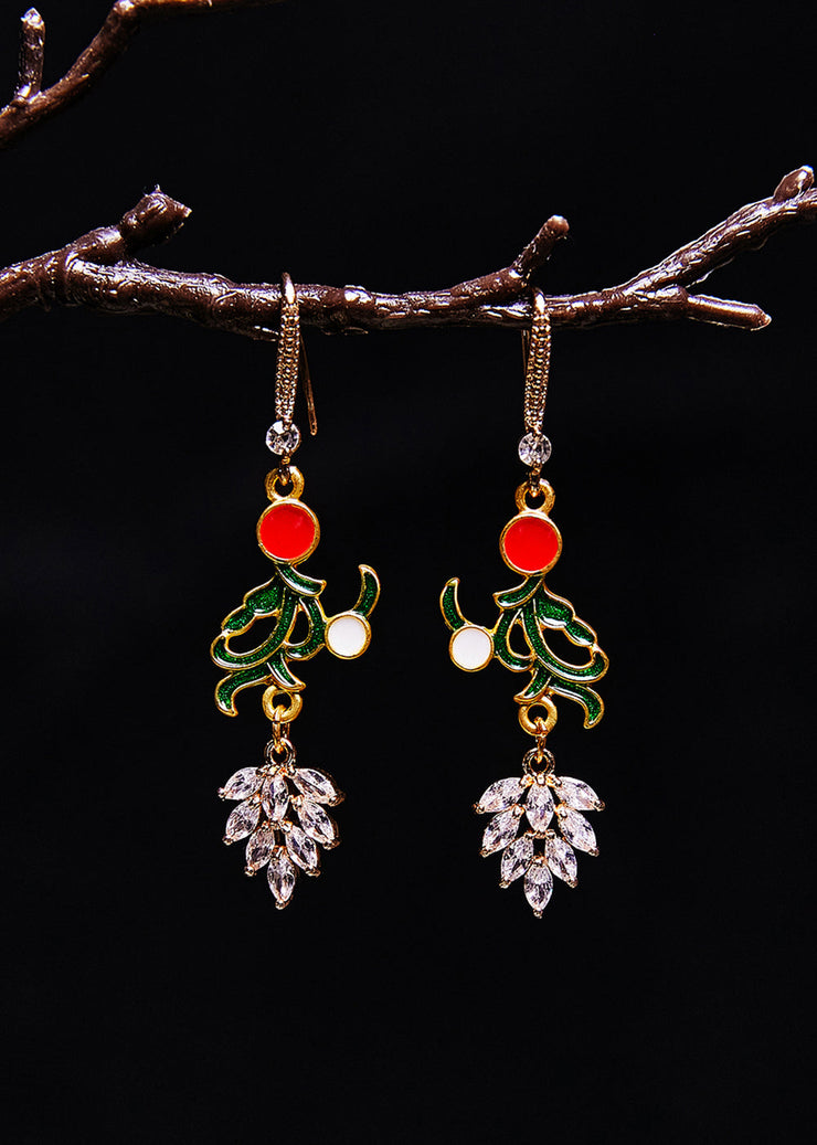 Beautiful Zircon Gilding Metal Drop Earrings