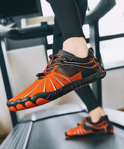 Black Orange Soft Comfy Breathable Mesh Flat Shoes