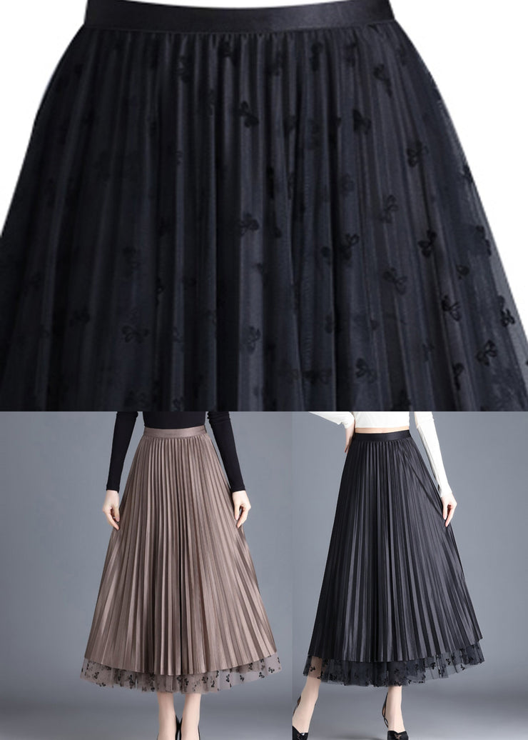 Black Wear On Both Sides Tulle A Line Skirts Spring