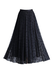 Black Wear On Both Sides Tulle A Line Skirts Spring