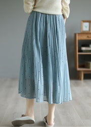 Blue Chiffon Pleated Skirts Oversized Exra Large Hem Summer