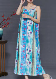 Bohemian Blue Print Silm Fit Cotton Sundress Summer