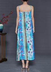 Bohemian Blue Print Silm Fit Cotton Sundress Summer