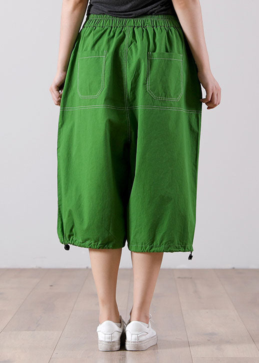 Bohemian Green High Waist Tulle Patchwork Cotton Harem Pants Summer