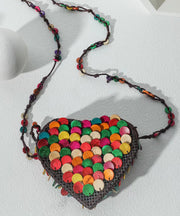 Bohemian Heart Handmade Beaded Diagonal Cross Bag