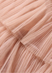 Bohemian Pink Asymmetrical Design Tulle Beach Skirts